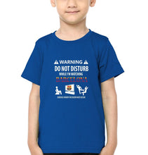 Load image into Gallery viewer, Warning FCB Half Sleeves T-Shirt for Boy-KidsFashionVilla
