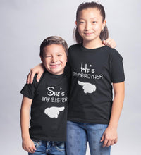 Load image into Gallery viewer, She Is My Sister He Is My Brother-Sister Kid Half Sleeves T-Shirts -KidsFashionVilla
