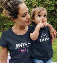 Load image into Gallery viewer, Boss Lady &amp; Mini Boss Mother and Daughter Matching T-Shirt- KidsFashionVilla

