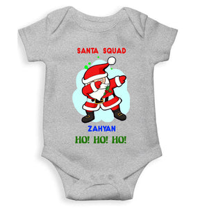 Customized Name Santa Squad Ho Ho Ho Christmas Rompers for Baby Boy- KidsFashionVilla