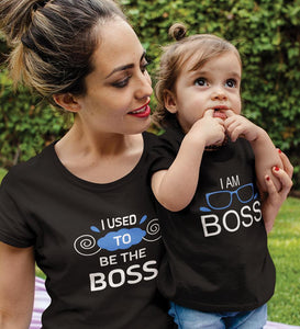 I Used To Be Boss & I Am Boss Mother and Son Matching T-Shirt- KidsFashionVilla