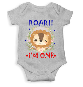 Roar I Am One First Birthday Rompers for Baby Girl- KidsFashionVilla
