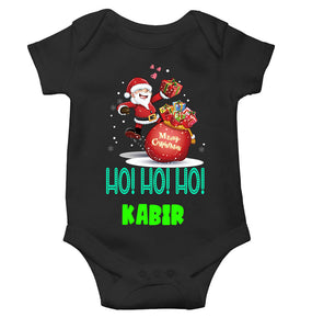 Customized Name Ho! Ho! Ho! Christmas Rompers for Baby Boy- KidsFashionVilla