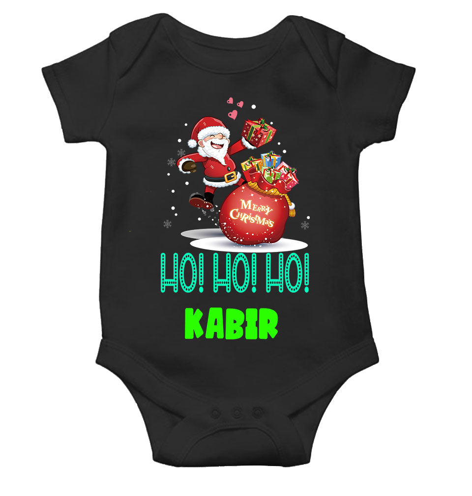 Customized Name Ho! Ho! Ho! Christmas Rompers for Baby Boy- KidsFashionVilla