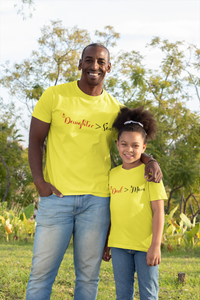 Dad Father and Daughter Yellow Matching T-Shirt- KidsFashionVilla