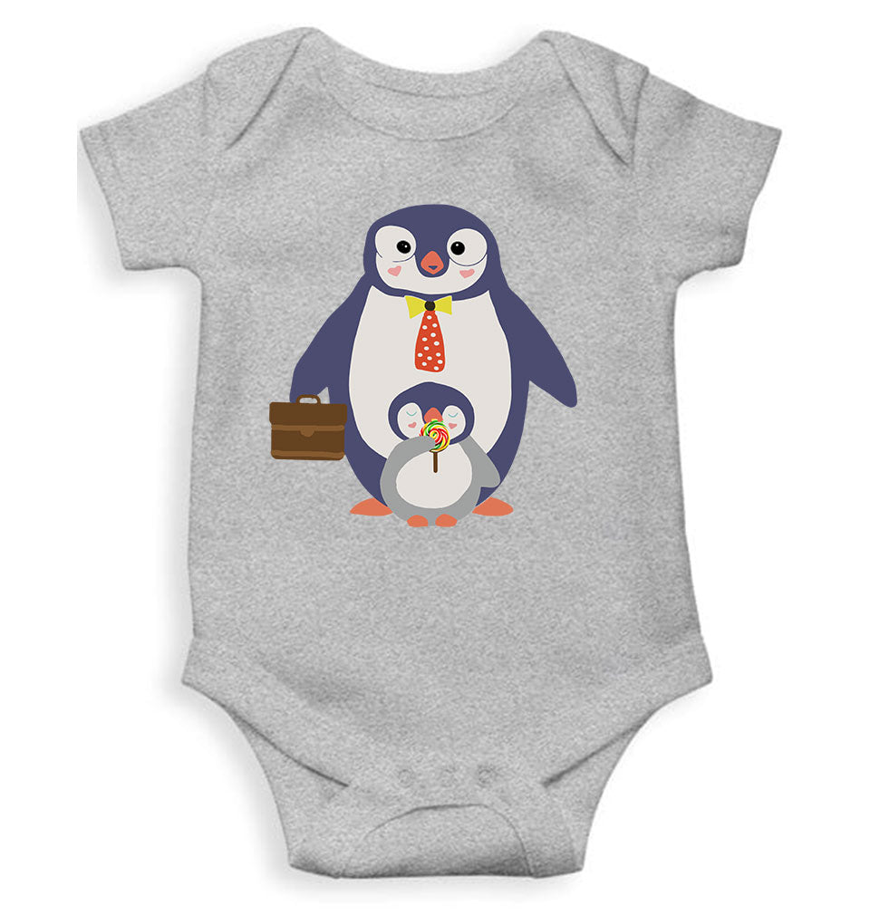 Papa And Baby Penguin Cartoon Rompers for Baby Boy- KidsFashionVilla