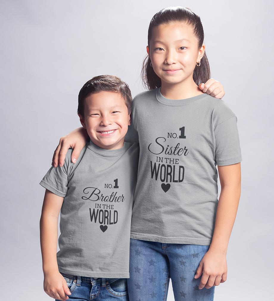 No1 Sister No1 Brother-Sister Kid Half Sleeves T-Shirts -KidsFashionVilla