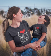 Load image into Gallery viewer, I Love My Mom I Love My son Mother and Son Matching T-Shirt- KidsFashionVilla
