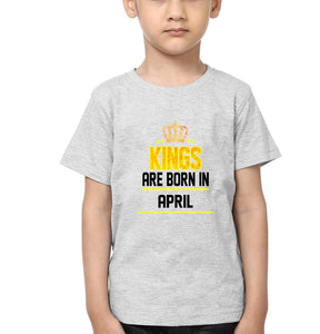 Kings Are Born In April Half Sleeves T-Shirt for Boy-KidsFashionVilla