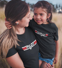 Load image into Gallery viewer, Pilot &amp; Co-Pilot Mother and Daughter Matching T-Shirt- KidsFashionVilla
