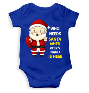 Customized Name Santa Nanu Is Here Christmas Rompers for Baby Boy- KidsFashionVilla