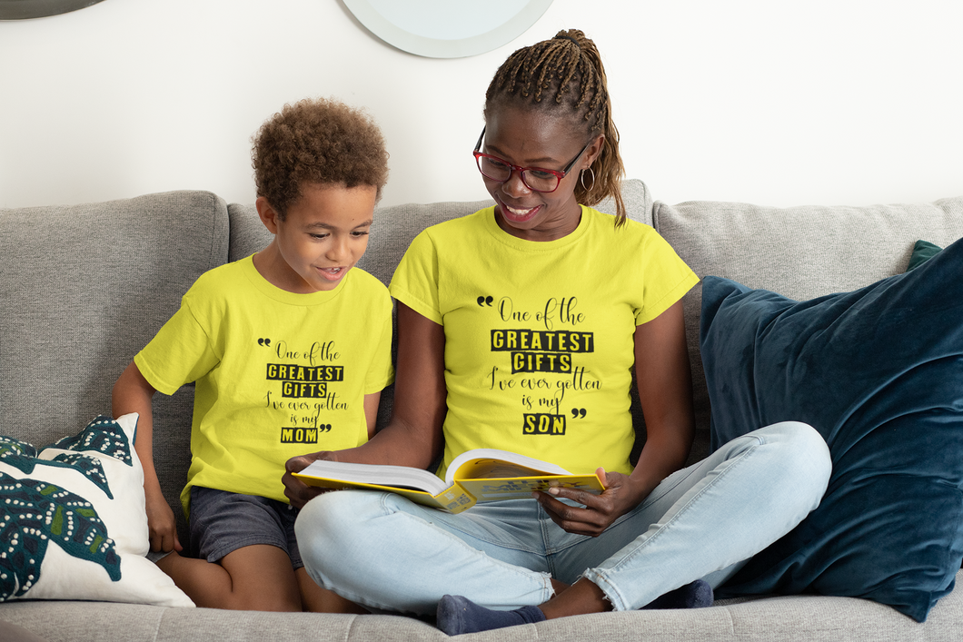 Greatest Gift Mother And Son Yellow Matching T-Shirt- KidsFashionVilla