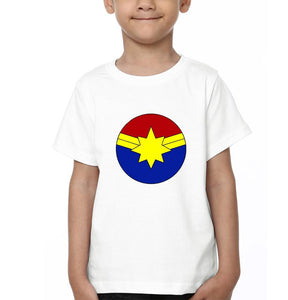 Captain Marvel Logo Half Sleeves T-Shirt for Boy-KidsFashionVilla