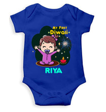 Load image into Gallery viewer, Custom Name My First Diwali Rompers for Baby Girl- KidsFashionVilla
