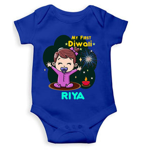 Custom Name My First Diwali Rompers for Baby Girl- KidsFashionVilla