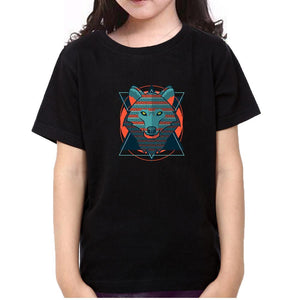 WOLF Half Sleeves T-Shirt For Girls -KidsFashionVilla