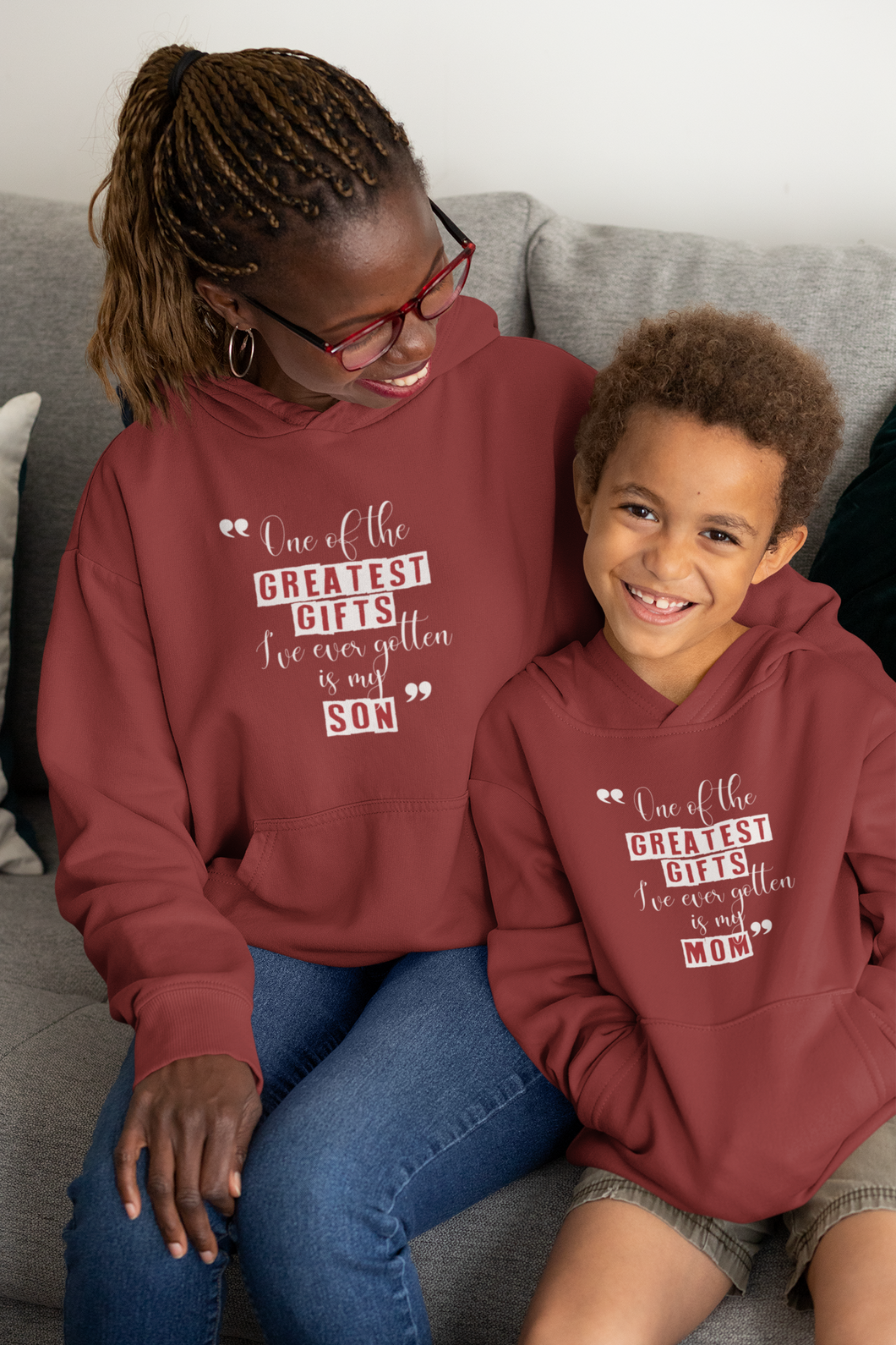 Greatest Gift Mother And Son Red Matching Hoodies- KidsFashionVilla