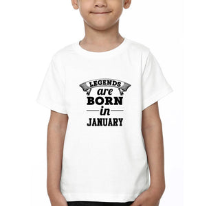 Legends are Born in January Half Sleeves T-Shirt for Boy-KidsFashionVilla