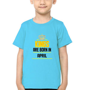 Kings Are Born In April Half Sleeves T-Shirt for Boy-KidsFashionVilla