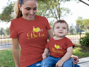 I Love My Beta Mother And Son Red Matching T-Shirt- KidsFashionVilla