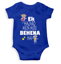 Load image into Gallery viewer, Ek Hazaro Mein Meri Behna Hai Rakhi Rompers for Baby Girl- KidsFashionVilla
