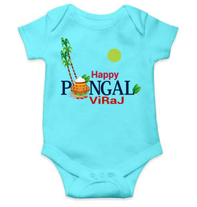 Custom Name Happy Pongal Rompers for Baby Girl- KidsFashionVilla