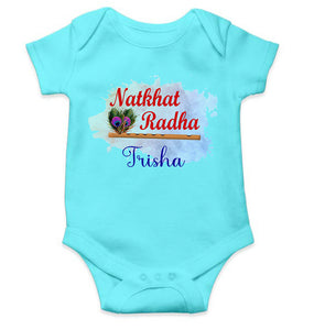 Custom Name Natkhat Radha Janmashtami Rompers for Baby Girl- KidsFashionVilla