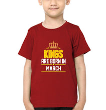 Load image into Gallery viewer, Kings Are Born In March Half Sleeves T-Shirt for Boys and Kids-KidsFashionVilla

