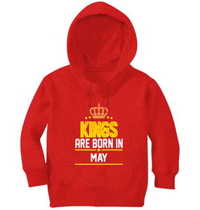 Kings Are Born In May Boy Hoodies-KidsFashionVilla