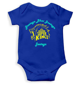 IPL Chennai Super Kings Jeetega Bhai Jeetega CSK Jeetega Rompers for Baby Girl- KidsFashionVilla