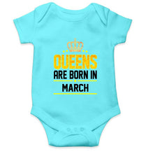 Load image into Gallery viewer, Queens Are Born In March Rompers for Baby Girl- KidsFashionVilla
