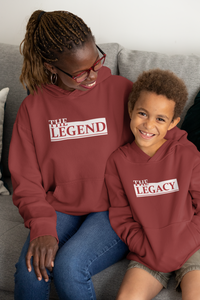 The Legend Mother And Son Red Matching Hoodies- KidsFashionVilla