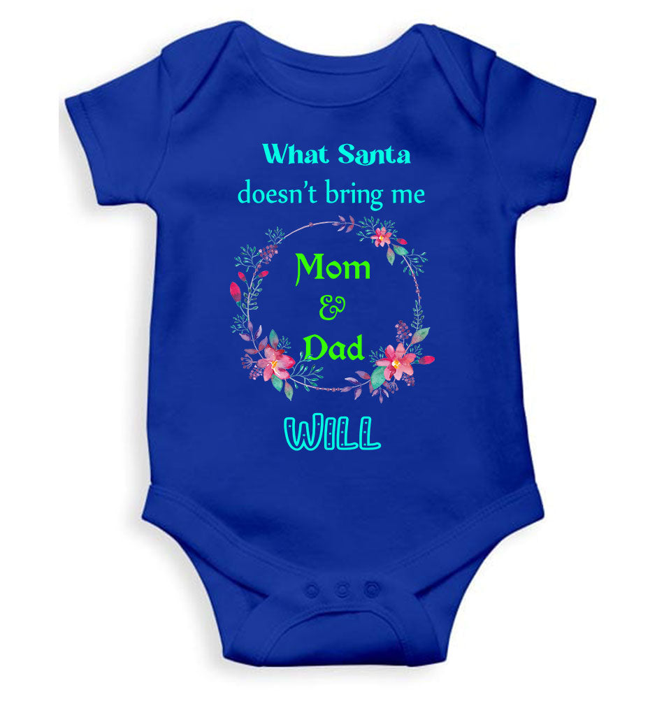 What Santa Does Not Bring Me Mom & Dad Will Christmas Rompers for Baby Girl- KidsFashionVilla