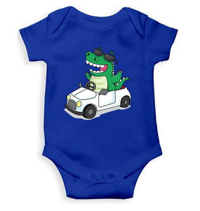 Dino Car Cartoon Rompers for Baby Girl- KidsFashionVilla
