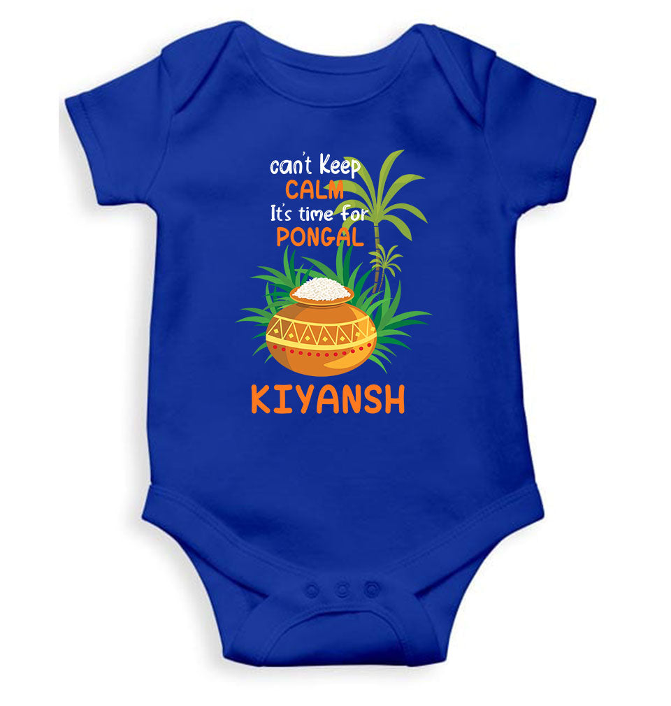 Custom Name Time For Pongal Makar Sankranti Rompers for Baby Boy- KidsFashionVilla