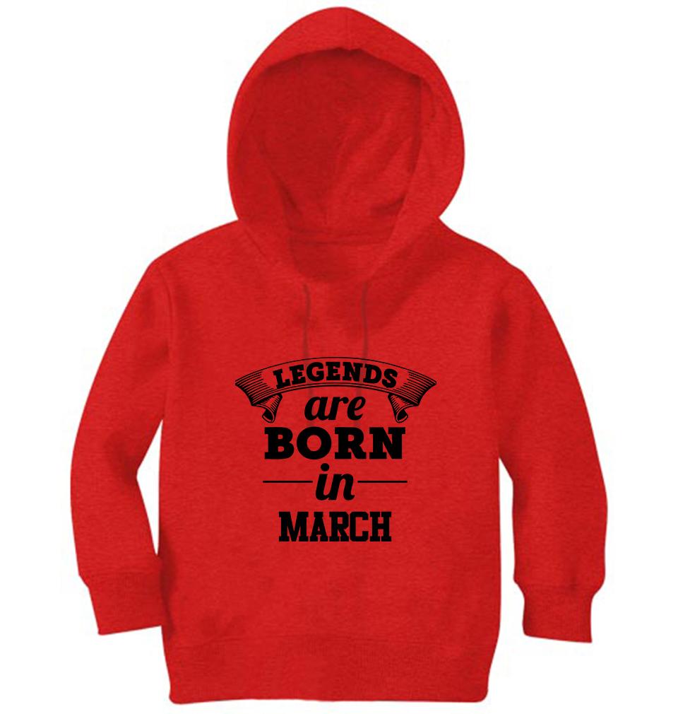 Legends are Born in March Girl Hoodies-KidsFashionVilla