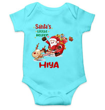 Load image into Gallery viewer, Customized Name Santas Little Helper Christmas Rompers for Baby Girl- KidsFashionVilla
