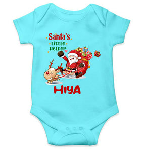 Customized Name Santas Little Helper Christmas Rompers for Baby Girl- KidsFashionVilla
