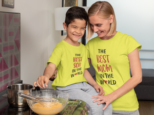Best Mom In The World Mother And Son Yellow Matching T-Shirt- KidsFashionVilla