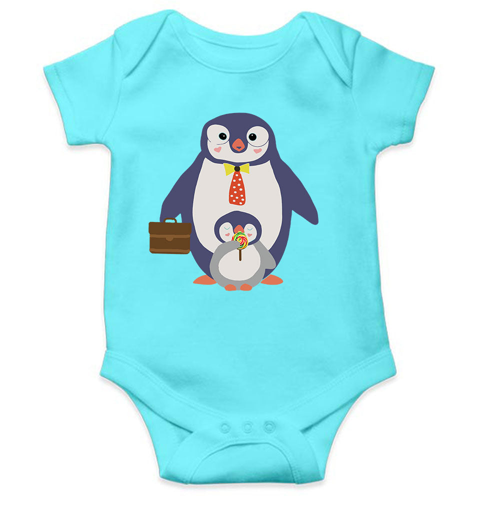 Papa And Baby Penguin Cartoon Rompers for Baby Boy- KidsFashionVilla