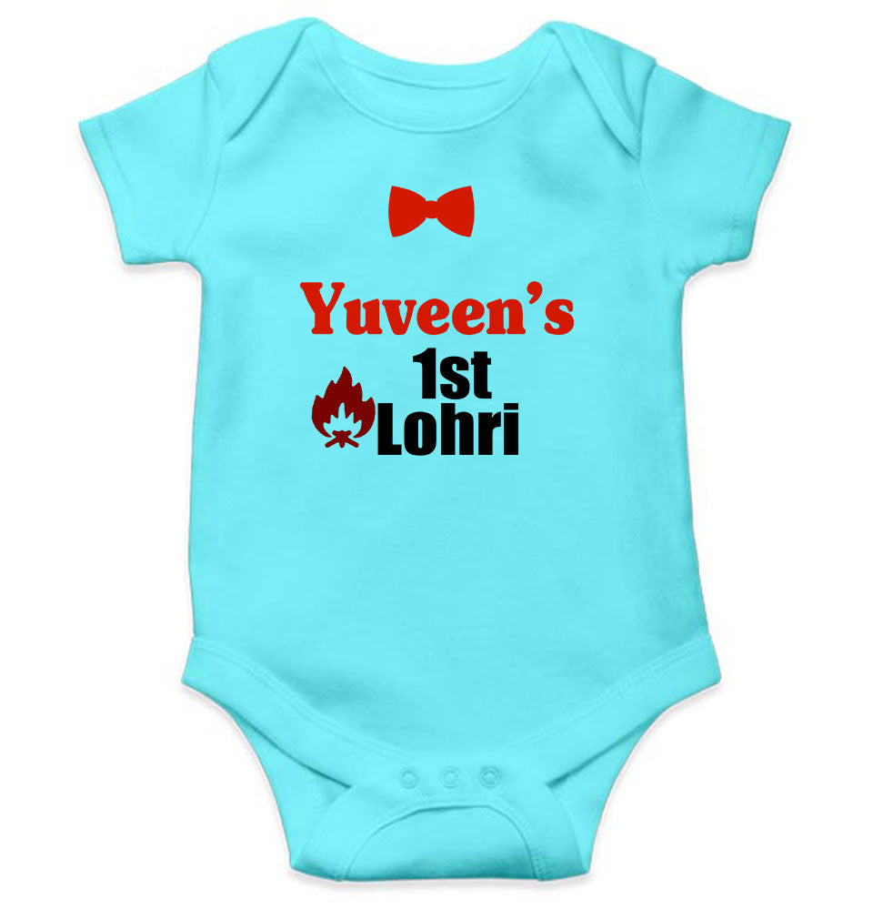 Custom Baby Name First Lohri Rompers for Baby Boy- KidsFashionVilla