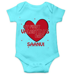 Custom Name 1st Valentine Rompers for Baby Girl- KidsFashionVilla
