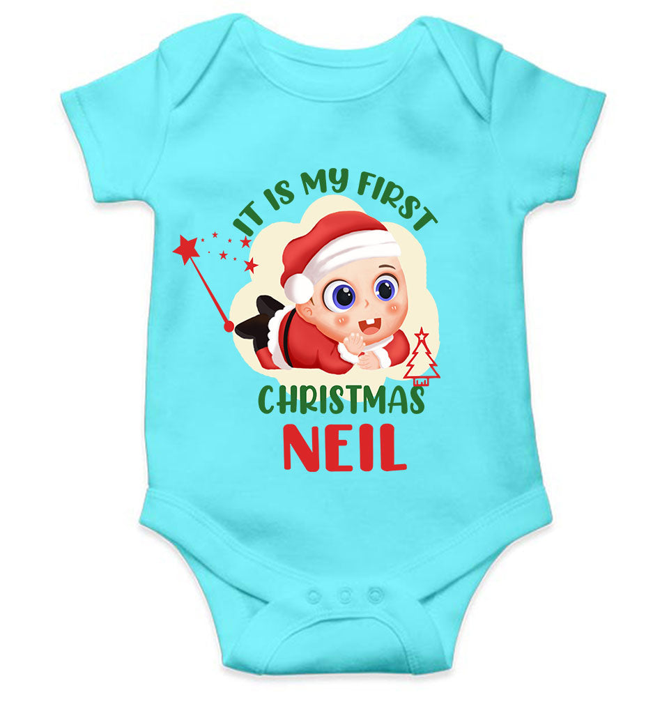 Customized Name It Is My First Christmas Rompers for Baby Boy- KidsFashionVilla