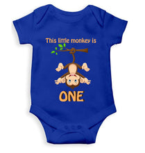Load image into Gallery viewer, Little Monkey Is One First Birthday Rompers for Baby Girl- KidsFashionVilla
