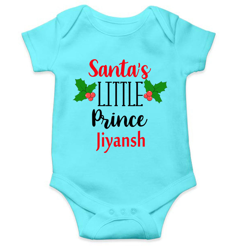 Customized Name Santas Little Prince Christmas Rompers for Baby Boy- KidsFashionVilla