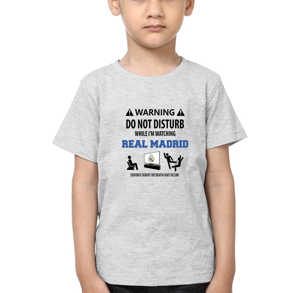 Warning Real Madrid Half Sleeves T-Shirt for Boy-KidsFashionVilla