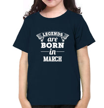 Load image into Gallery viewer, Legends are Born in March Half Sleeves T-Shirt For Girls -KidsFashionVilla
