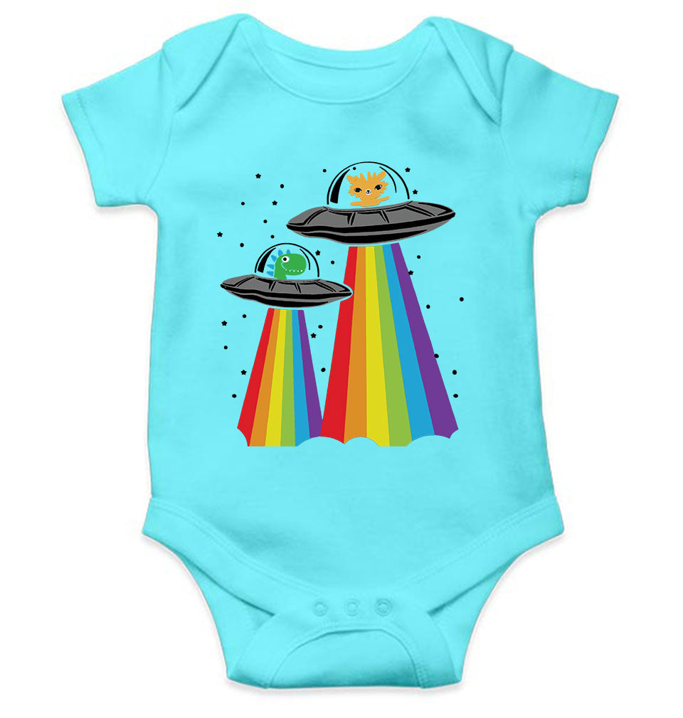 Rainbow Spaceship Cartoon Rompers for Baby Boy- KidsFashionVilla