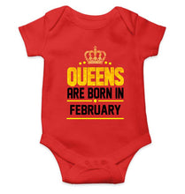 Load image into Gallery viewer, Queens Are  Born In February Rompers for Baby Girl- KidsFashionVilla
