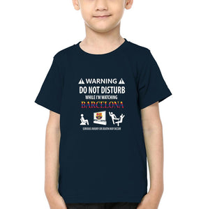 Warning FCB Half Sleeves T-Shirt for Boy-KidsFashionVilla